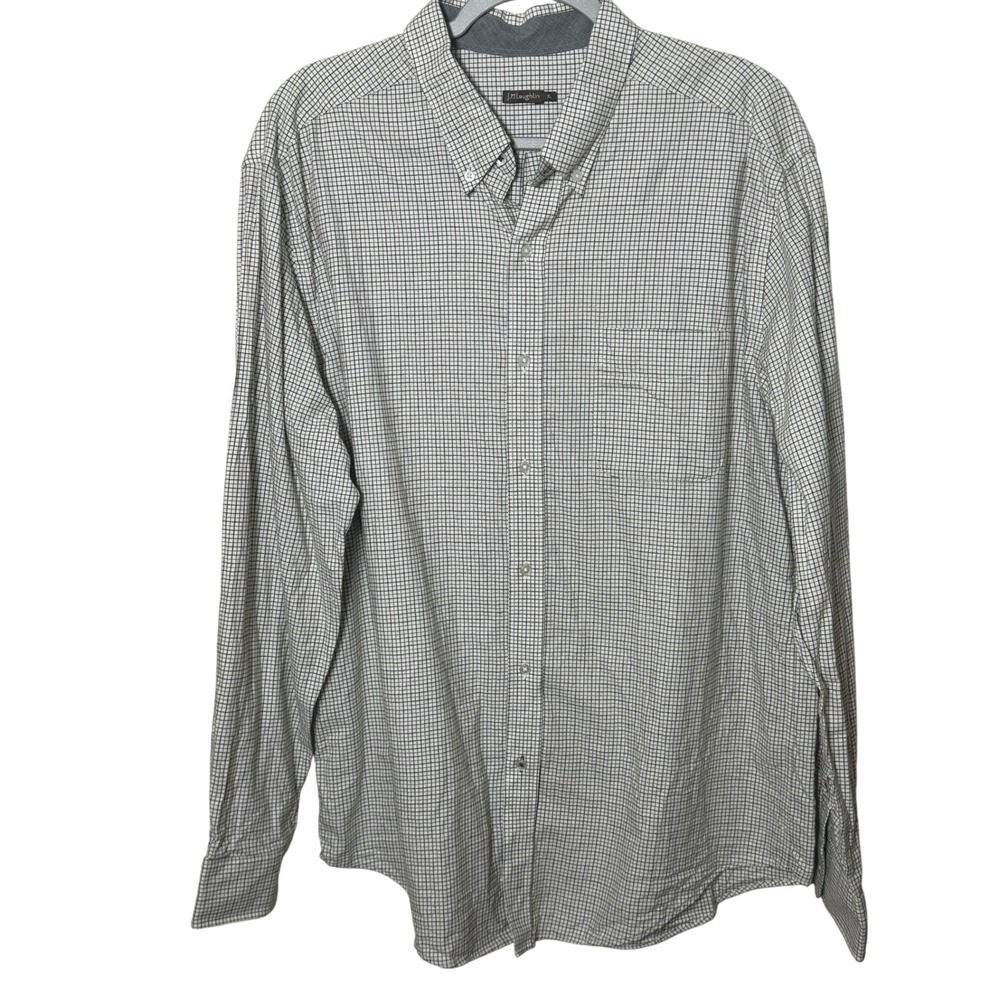 J.McLaughlin Mens XL Plaid Button Down Long Sleeve 100% Cotton Shirt Casual‎